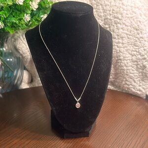 Dainty silver-tone angel necklace